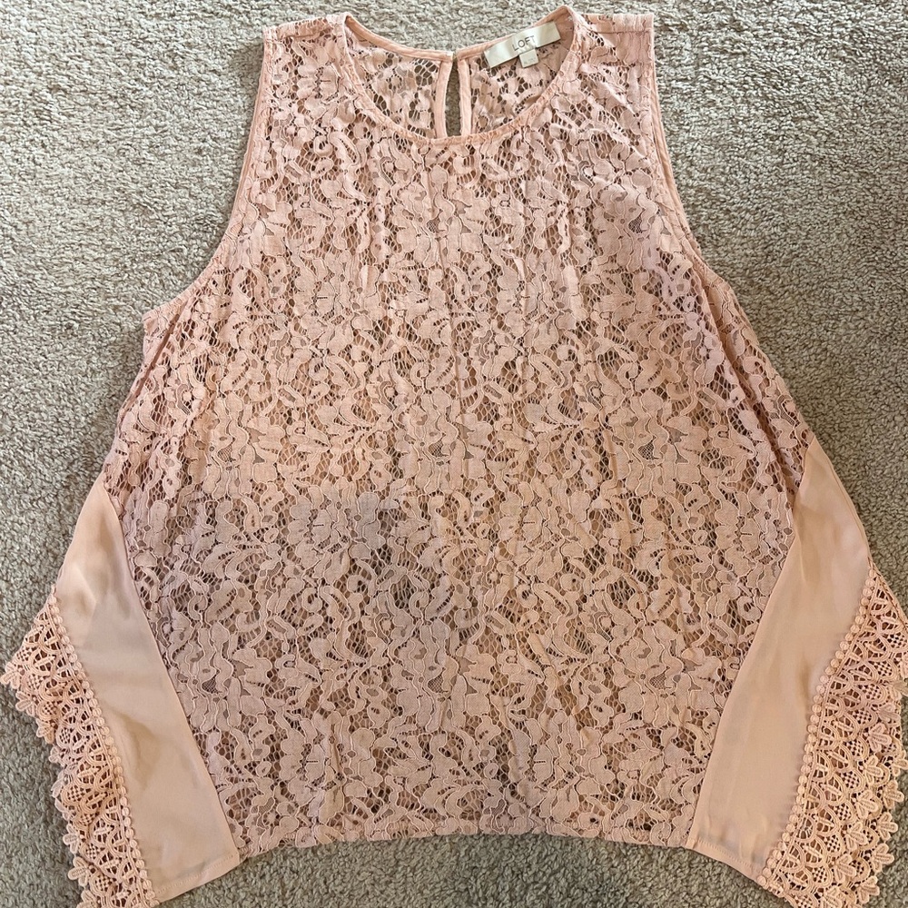 Loft Pink Lace Blouse
